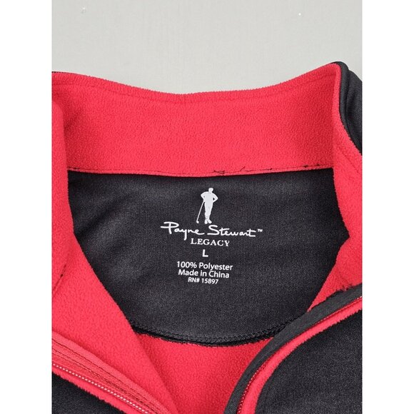 Payne Stewart Legacy Golf Pullover Mens Large. Qt Zip Long Sleeve. Red & Black - Picture 2 of 6